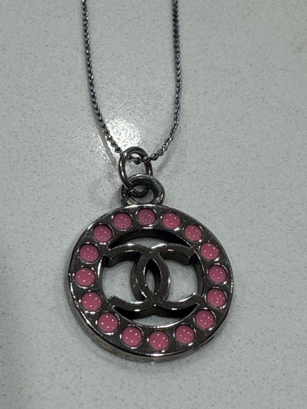 CHANEL Pendant Necklace with Pink Accents - Picture 2 of 5